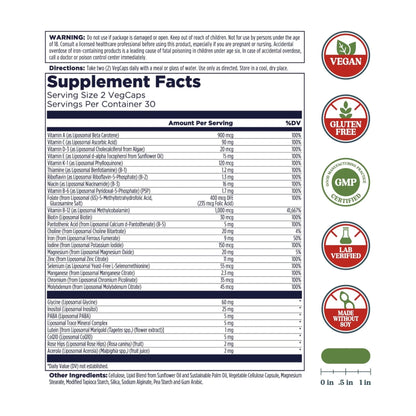 KAL Liposomal Multivitamin - High Potency Liposomal Vitamin C, D-3, and More - Men and Women Multivitamin - PrimeBioHealth - canada supplements