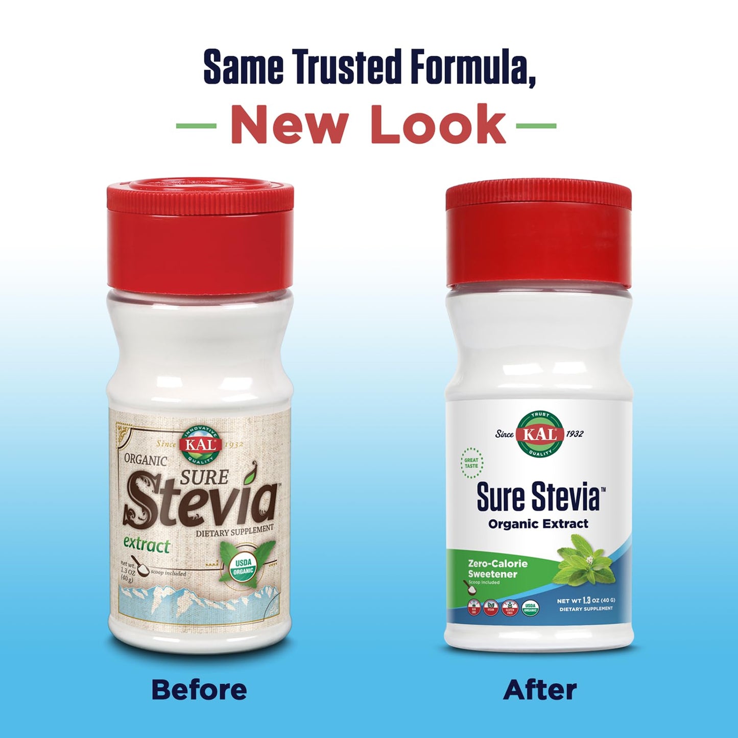 KAL Sure Stevia Extract Powder, Low Carb, Plant Based Stevia Sweetener, Great Taste, Zero Calories, Zero Sugar, Low Glycemic & Perfect for a Keto Diet, 60-Day Guarantee, Approx. 1820 Servings, 3.5oz - PrimeBioHealth - canada supplements