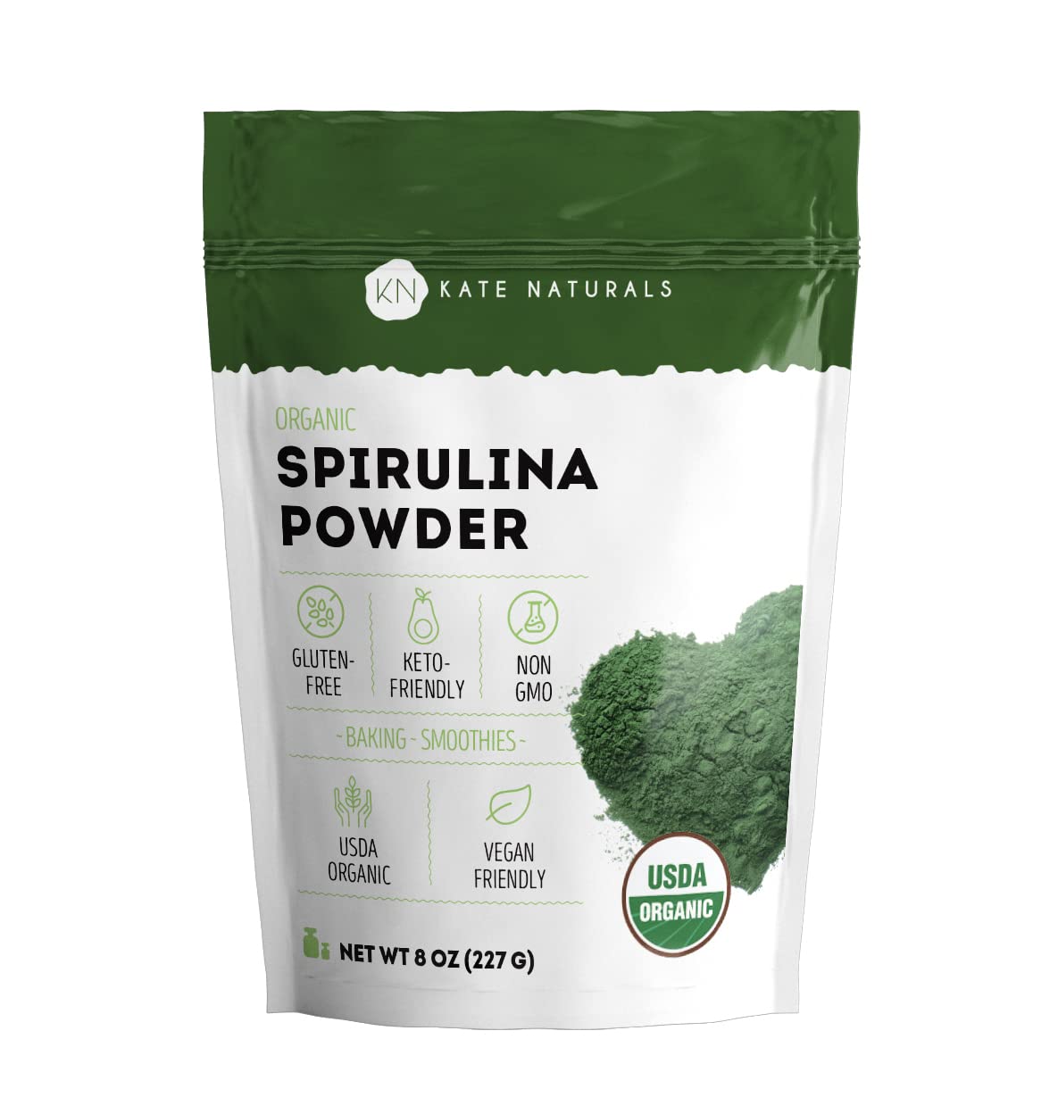 Kate Naturals Organic Spirulina Powder for Immune Support and Antioxidants. Nutrient Dense Superfood Supplement - PrimeBioHealth - canada supplements