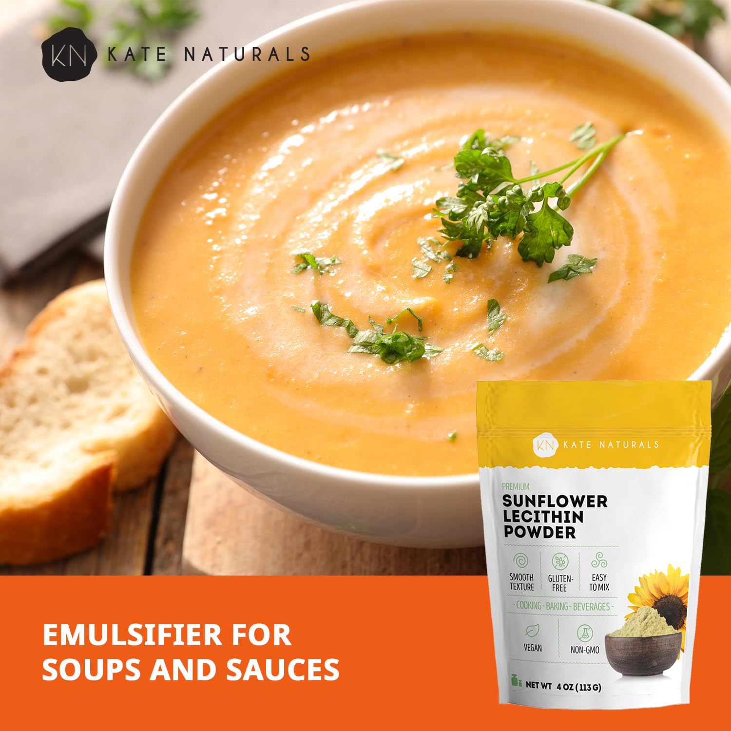 Kate Naturals Sunflower Lecithin Powder for Baking Bread, Gummies, Cooking. Lecithin Supplement for Clogged Milk Ducts. - PrimeBioHealth - canada supplements