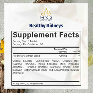 Kerala Ayurveda Healthy Kidney Herbal Tablets | Support Normal Kidney Function and Health | Kidney and Bladder Support | Urinary System Support - 90 Count