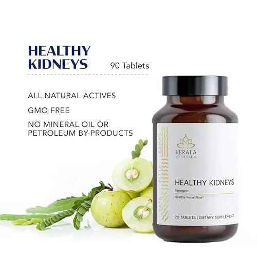 Kerala Ayurveda Healthy Kidney Herbal Tablets | Support Normal Kidney Function and Health | Kidney and Bladder Support | Urinary System Support - 90 Count