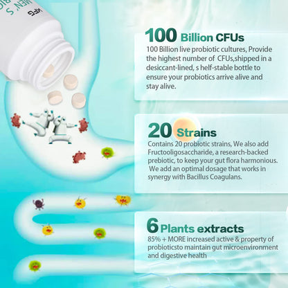 KFG Probiotic Supplement 100 Billion CFU, 20 Strains, 2 Prebiotics and Digestive Enzymes, Supports Digestion, Immune Support, Gut Health and Metabolism, Non-GMO, - PrimeBioHealth - canada supplements