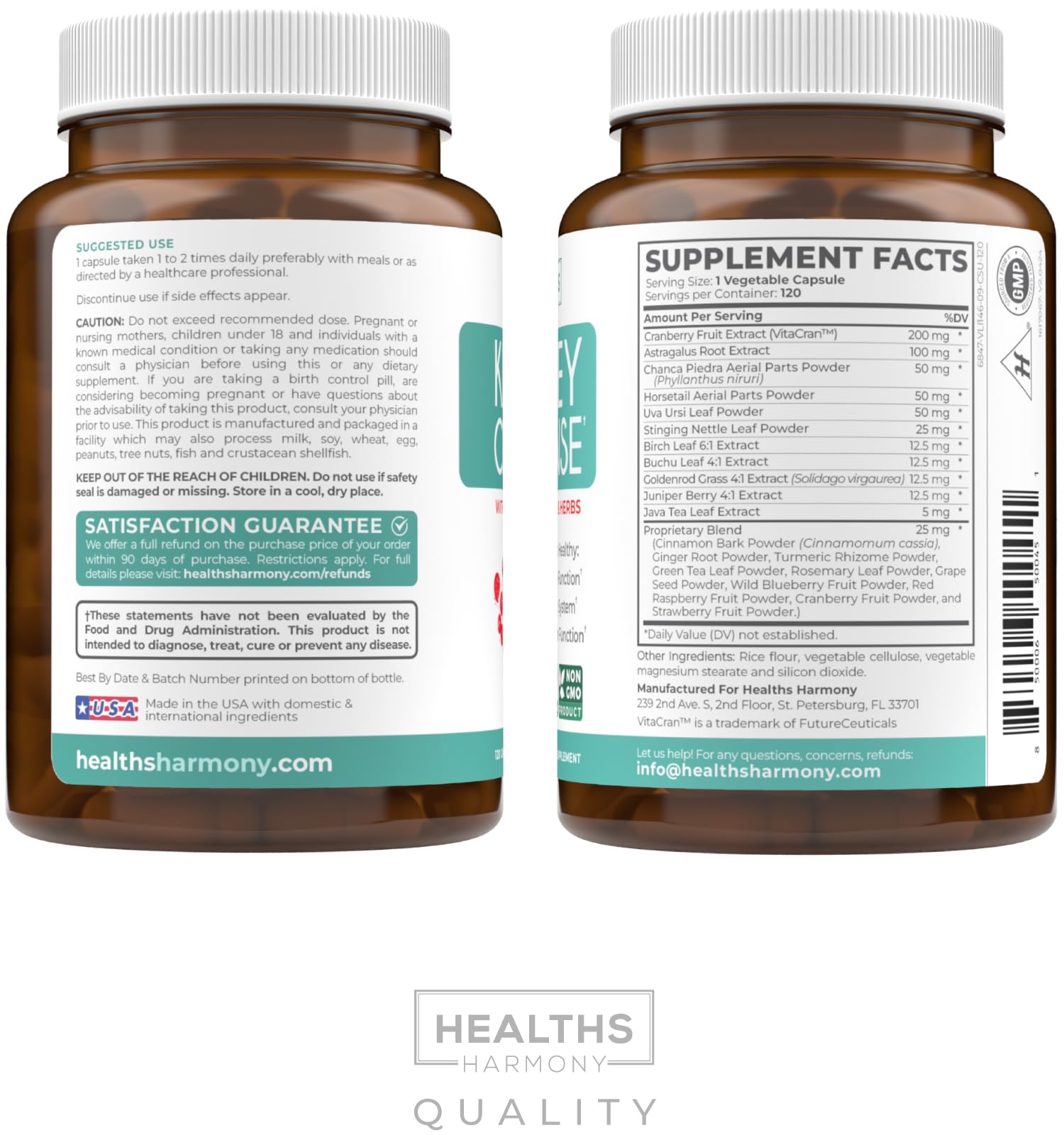 Kidney Cleanse Detox (Non-GMO) Support Healthy Urinary Tract- Powerful VitaCran Cranberry Extract & Herbs – Healthy Kidney Support Supplement - 60 Vegetarian Capsules (No Pills) - PrimeBioHealth - canada supplements