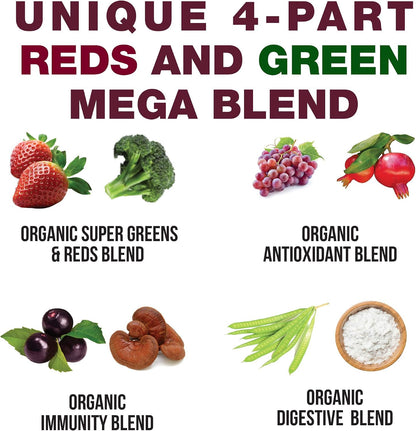 Kids Greens and Reds Superfood Powder - Best Tasting Organic Vegan Super Food Juice with 25+ Fruits and Vegetables - Gluten Free Real Food Vitamins - Green and Red Superfoods Supplement for Children - PrimeBioHealth - canada supplements