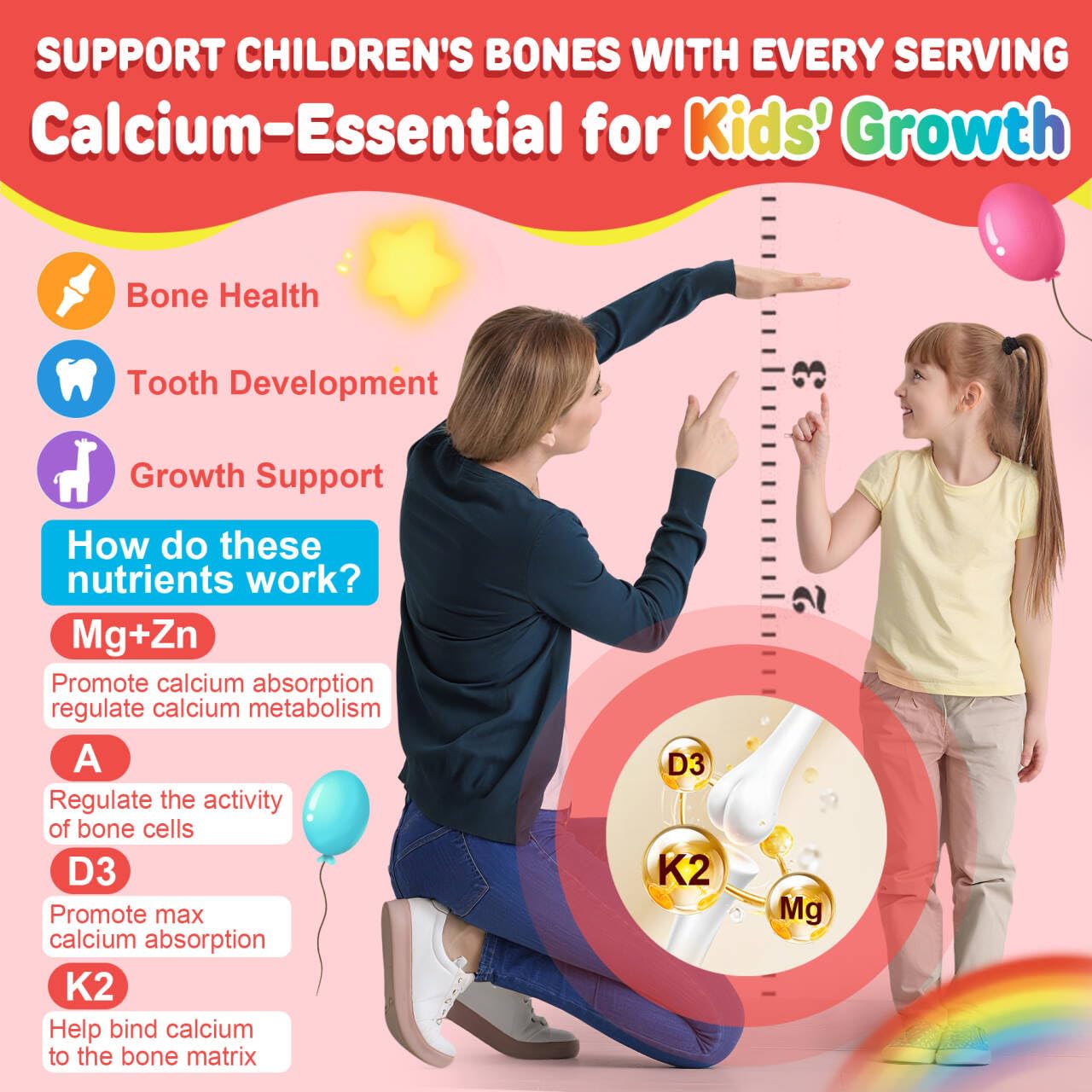 Kids Multivitamin Gummies + Calcium, Probiotics, Vitamin D3, C, Methylated B12 & Methylfolate, B6, A, K2, E, Zinc, Prebiotics for Children Ages 4+, Clean & Sugar Free, for Nutritional Support, 60 Cts - PrimeBioHealth - canada supplements