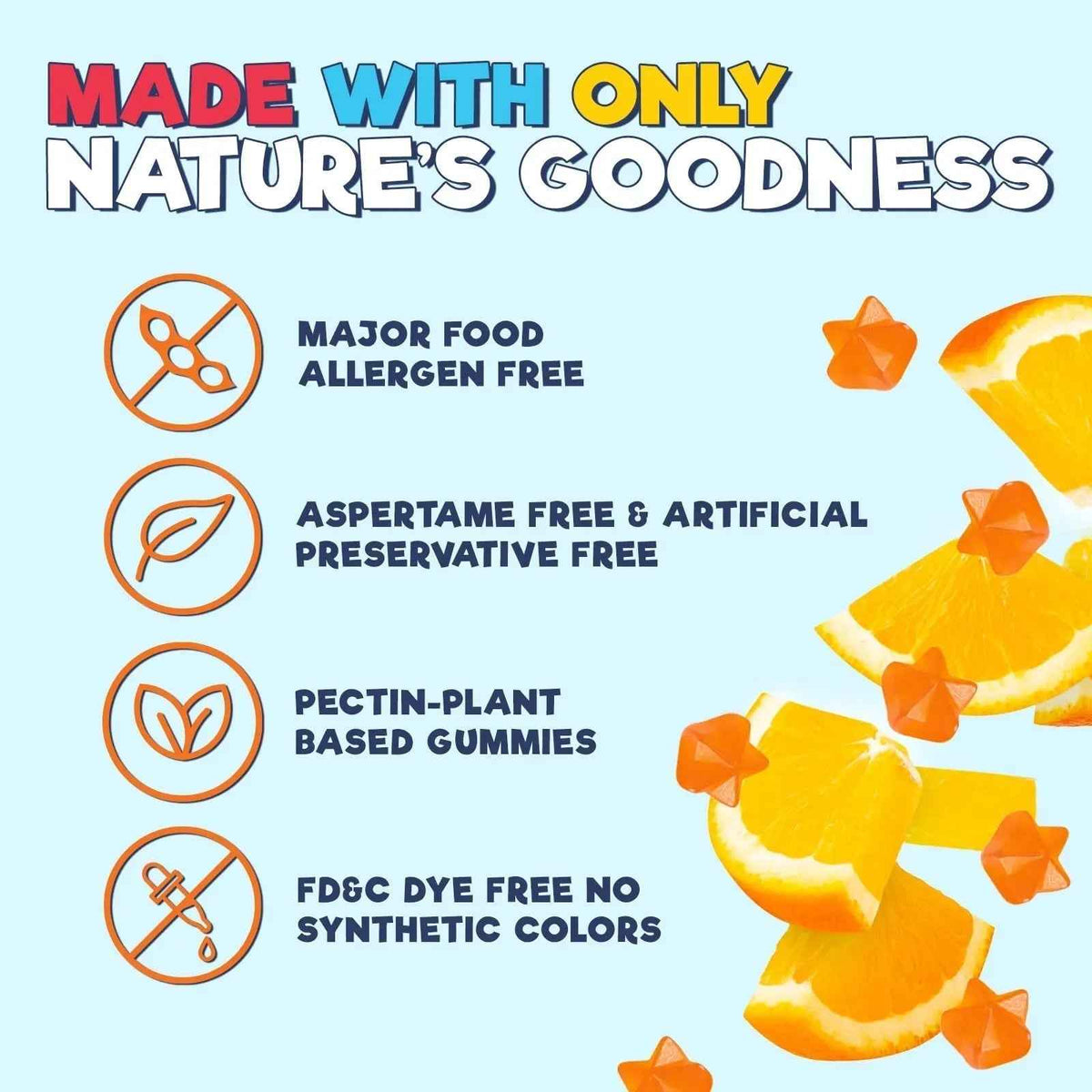 Kids Multivitamin Gummies - Improved Sugar-Free Formula - 100% Daily Folate, Kids Vitamins with Essential Vitamins A, C, D3, E, B6, B12