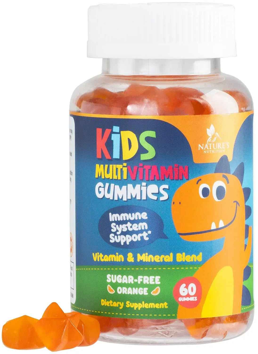 Kids Multivitamin Gummies - Improved Sugar-Free Formula - 100% Daily Folate, Kids Vitamins with Essential Vitamins A, C, D3, E, B6, B12