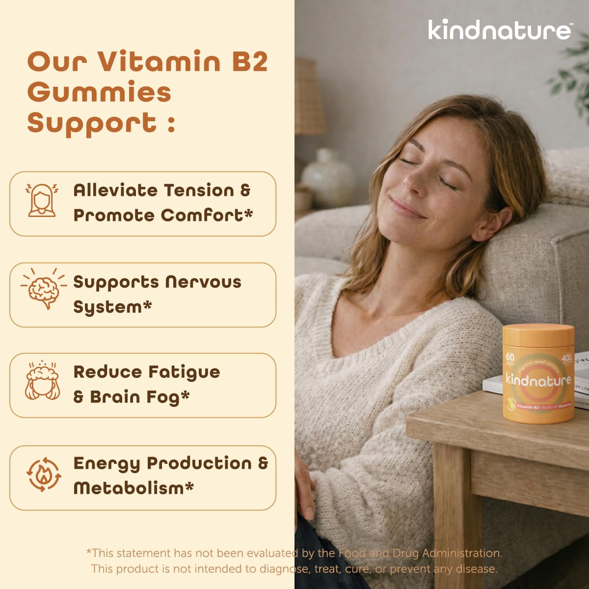 kindnature Vitamin B2 Gummies - Riboflavin 400mg Supplement for Kids & Adults - Non-GMO, Soy & Gluten-Free - PrimeBioHealth - canada supplements