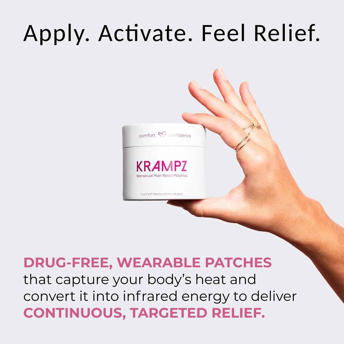 Krampz Menstrual Pain Relief Patches, Period Wellness, and Discomfort Support for Women, Style 118