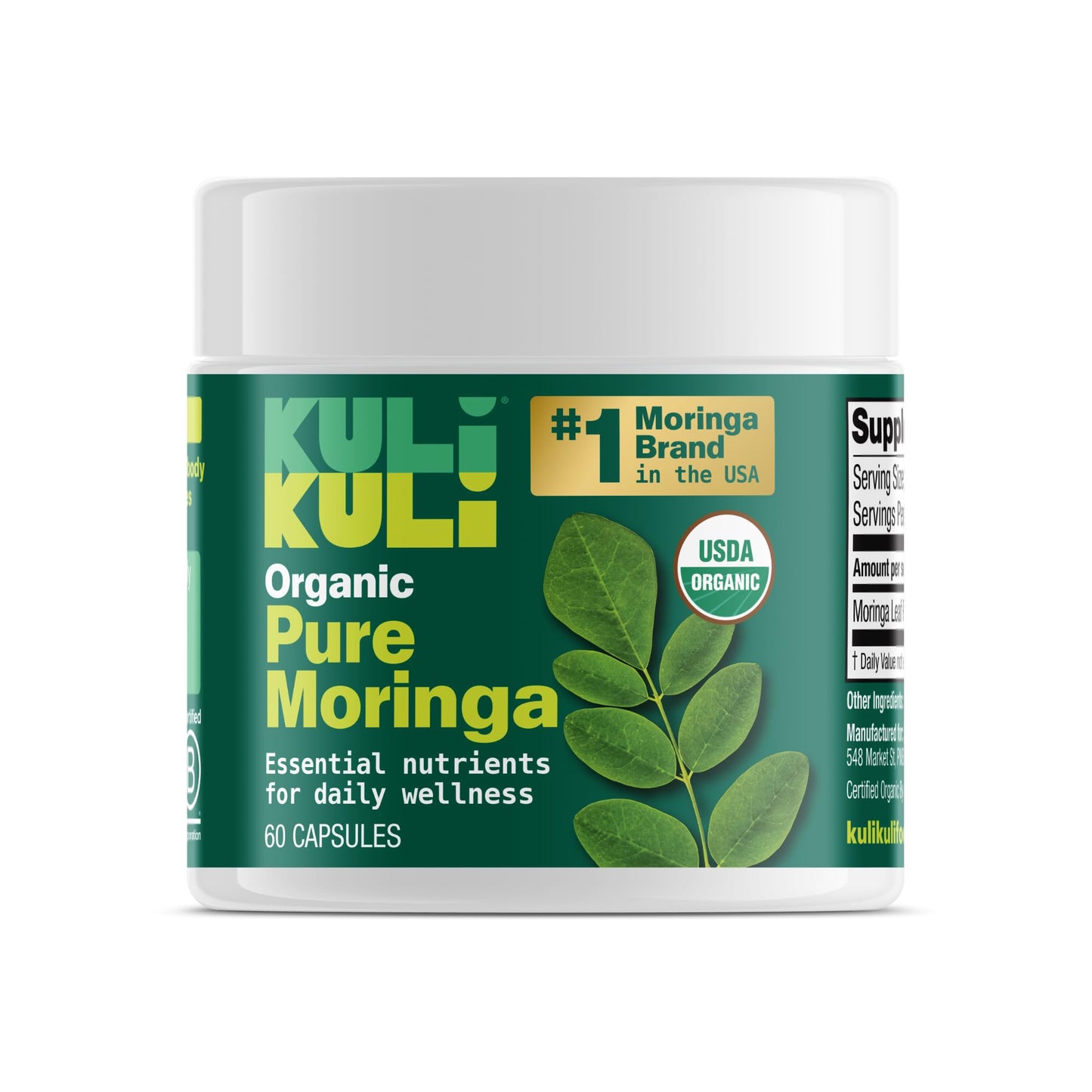 KULI KULI Organic Pure Moringa Capsules, 60 CT - PrimeBioHealth - canada supplements