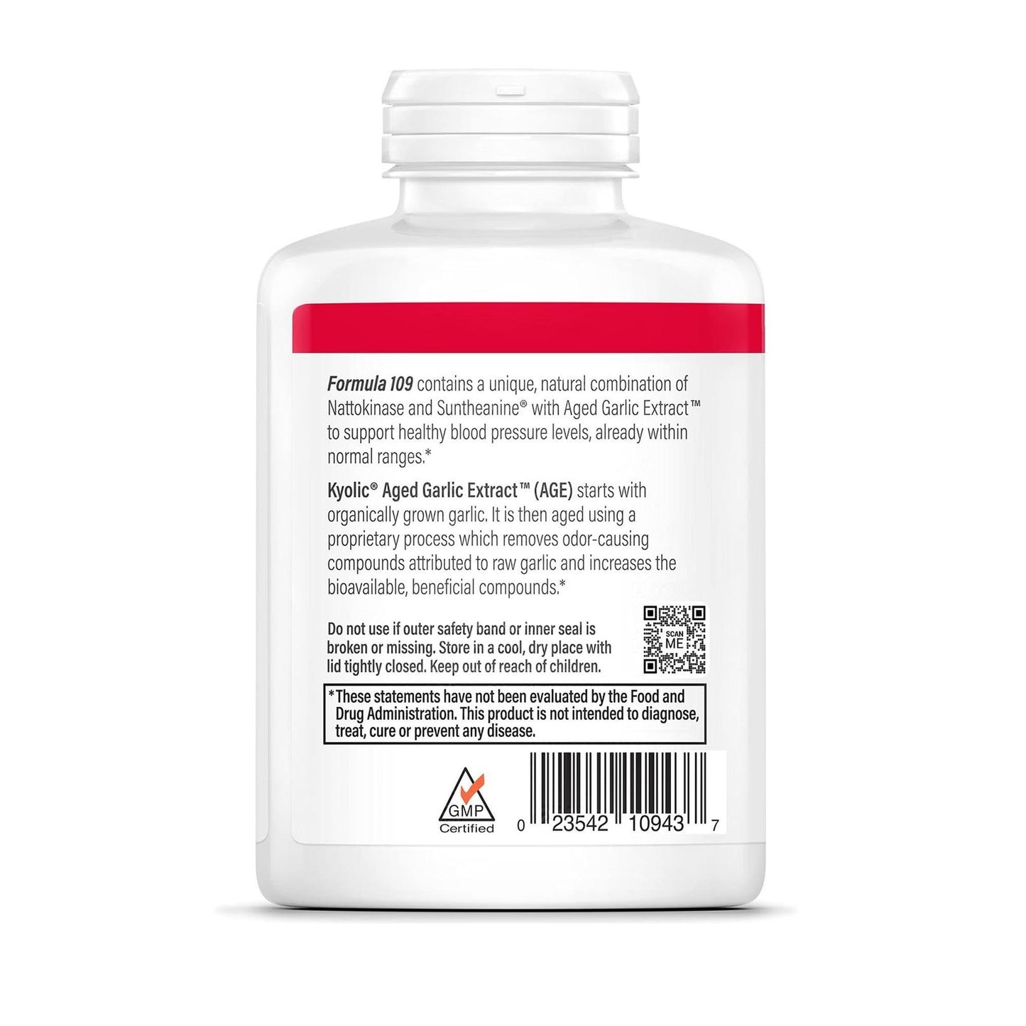 Kyolic Aged Garlic Extract Formula 109, Blood Pressure Health*, 240 Capsules - PrimeBioHealth - canada supplements