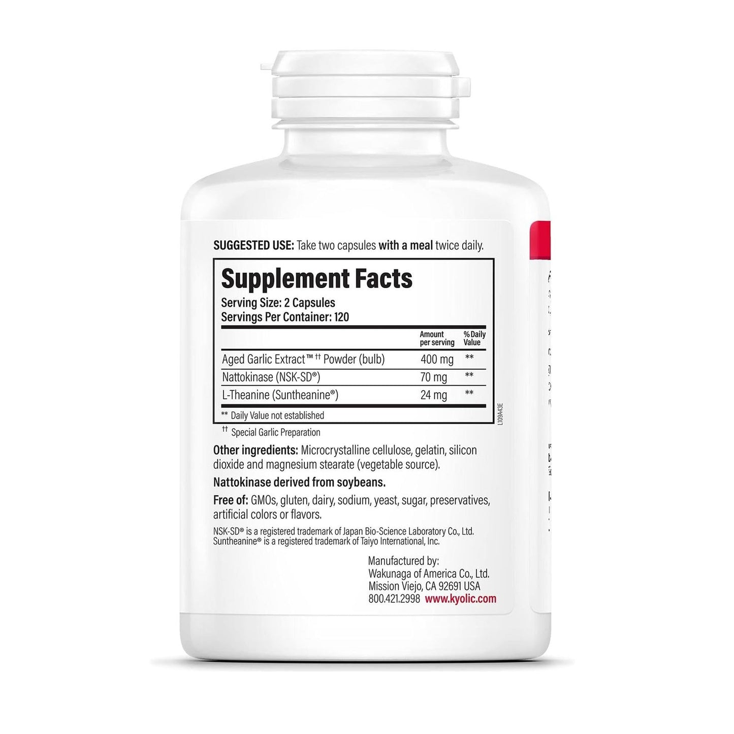 Kyolic Aged Garlic Extract Formula 109, Blood Pressure Health*, 240 Capsules - PrimeBioHealth - canada supplements