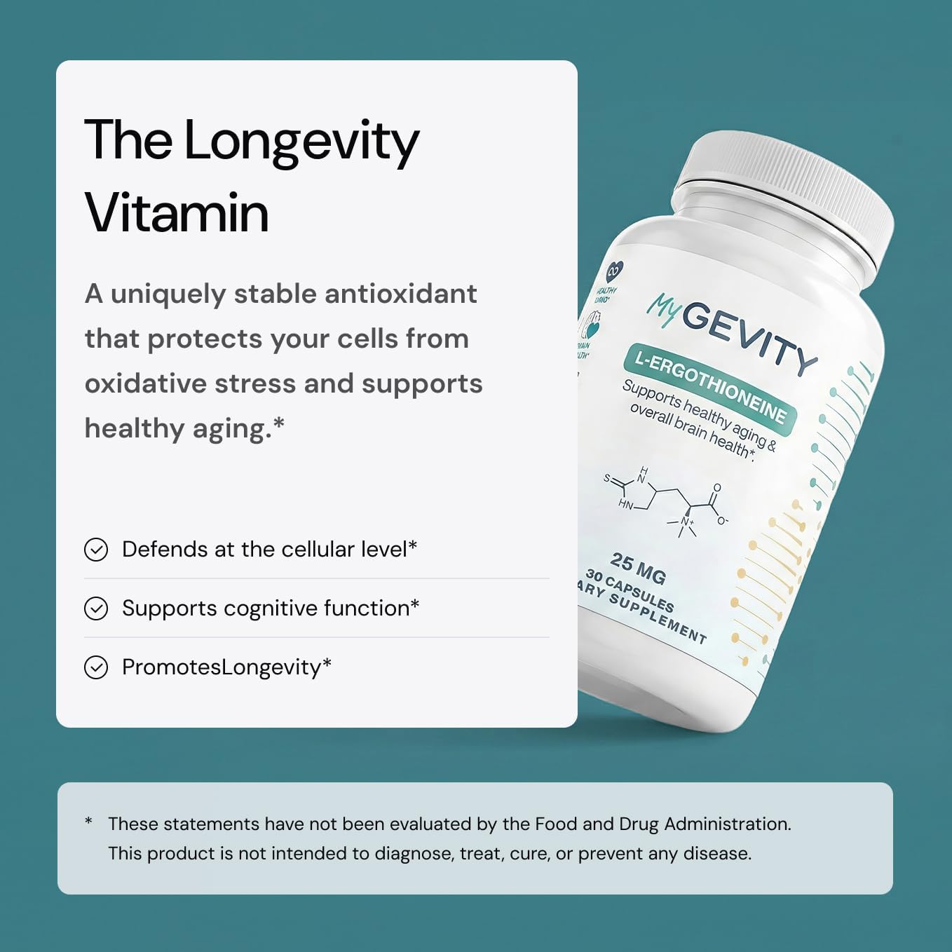 L-Ergothioneine Supplement 25mg – Fermentation-Based 99.9%+ Purity – Physician Formulated Antioxidant for Brain, Heart & Longevity – Vegan, Non-GMO, No Seed Oils, GMP USA – 30 Capsules - PrimeBioHealth - canada supplements
