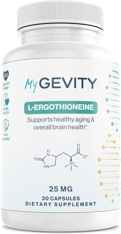 L-Ergothioneine Supplement 25mg – Fermentation-Based 99.9%+ Purity – Physician Formulated Antioxidant for Brain, Heart & Longevity – Vegan, Non-GMO, No Seed Oils, GMP USA – 30 Capsules - PrimeBioHealth - canada supplements
