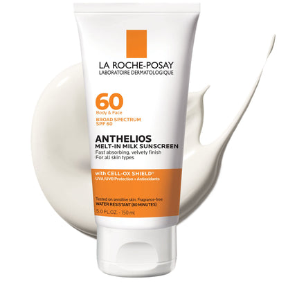 La Roche-Posay Anthelios Melt-In Milk Sunscreen SPF 60, Sunscreen For Body & Face, Broad Spectrum SPF + Antioxidants, Oil Free - PrimeBioHealth - canada supplements