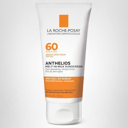 La Roche-Posay Anthelios Melt-In Milk Sunscreen SPF 60, Sunscreen For Body & Face, Broad Spectrum SPF + Antioxidants, Oil Free - PrimeBioHealth - canada supplements