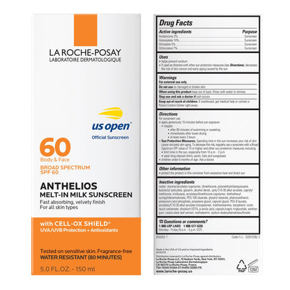 La Roche-Posay Anthelios Melt-In Milk Sunscreen SPF 60, Sunscreen For Body & Face, Broad Spectrum SPF + Antioxidants, Oil Free - PrimeBioHealth - canada supplements