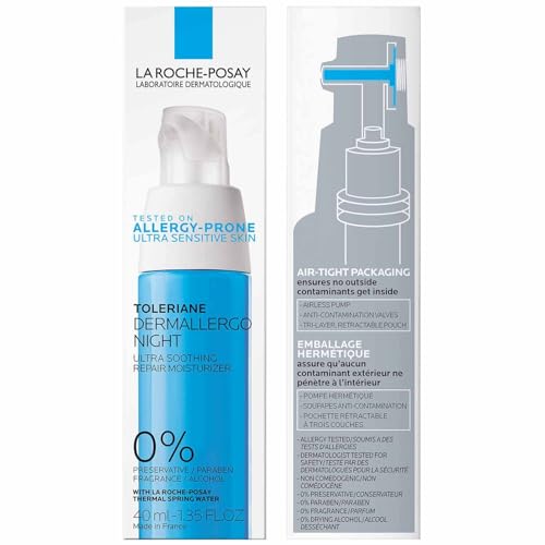 La Roche-Posay Toleriane Dermallergo Night Cream for Face, Intense Soothing Moisturizer with Vitamin E, Allergy Tested - PrimeBioHealth - canada supplements