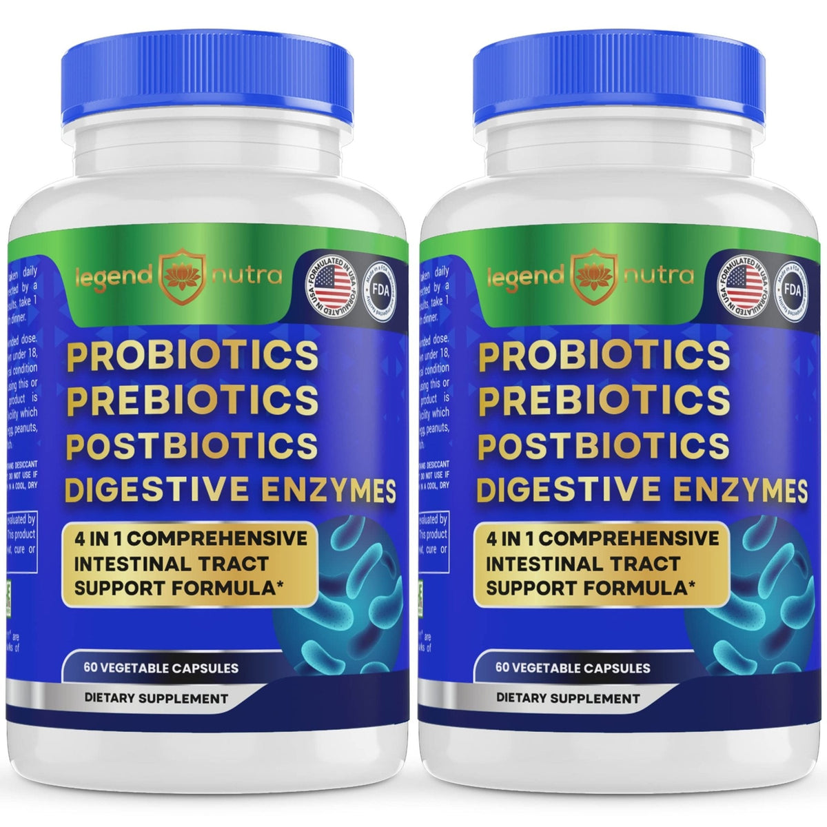 Legend Nutra Probiotics + Prebiotics Postbiotics Digestive Enzymes = 4 in 1 Formula Supplement for Better Digestion Health Women - PrimeBioHealth - canada supplements