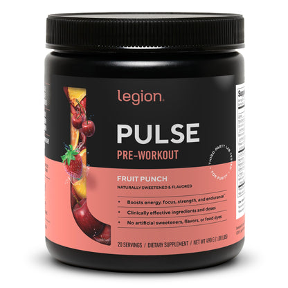 LEGION Pulse Pre Workout Supplement - All Natural Nitric Oxide Preworkout Drink to Boost Energy, Creatine Free, Naturally Sweetened, - PrimeBioHealth - canada supplements