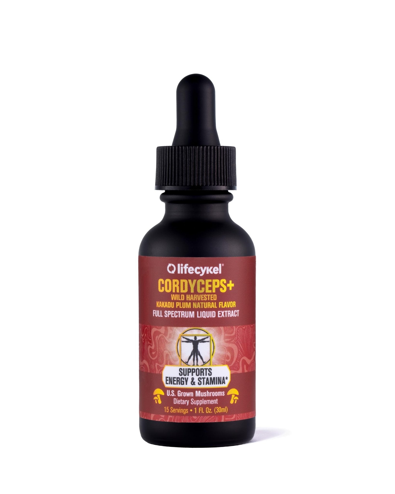 Life Cykel Cordyceps Mushroom Extract with Kakadu Plum - Energy, Stamina & Vitality Support, Natural Aging Supplement - Non-GMO and Vegan Tincture - 4Fl Oz - PrimeBioHealth - canada supplements
