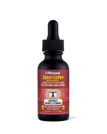 Life Cykel Cordyceps Mushroom Extract with Kakadu Plum - Energy, Stamina & Vitality Support, Natural Aging Supplement - Non-GMO and Vegan Tincture - 4Fl Oz - PrimeBioHealth - canada supplements