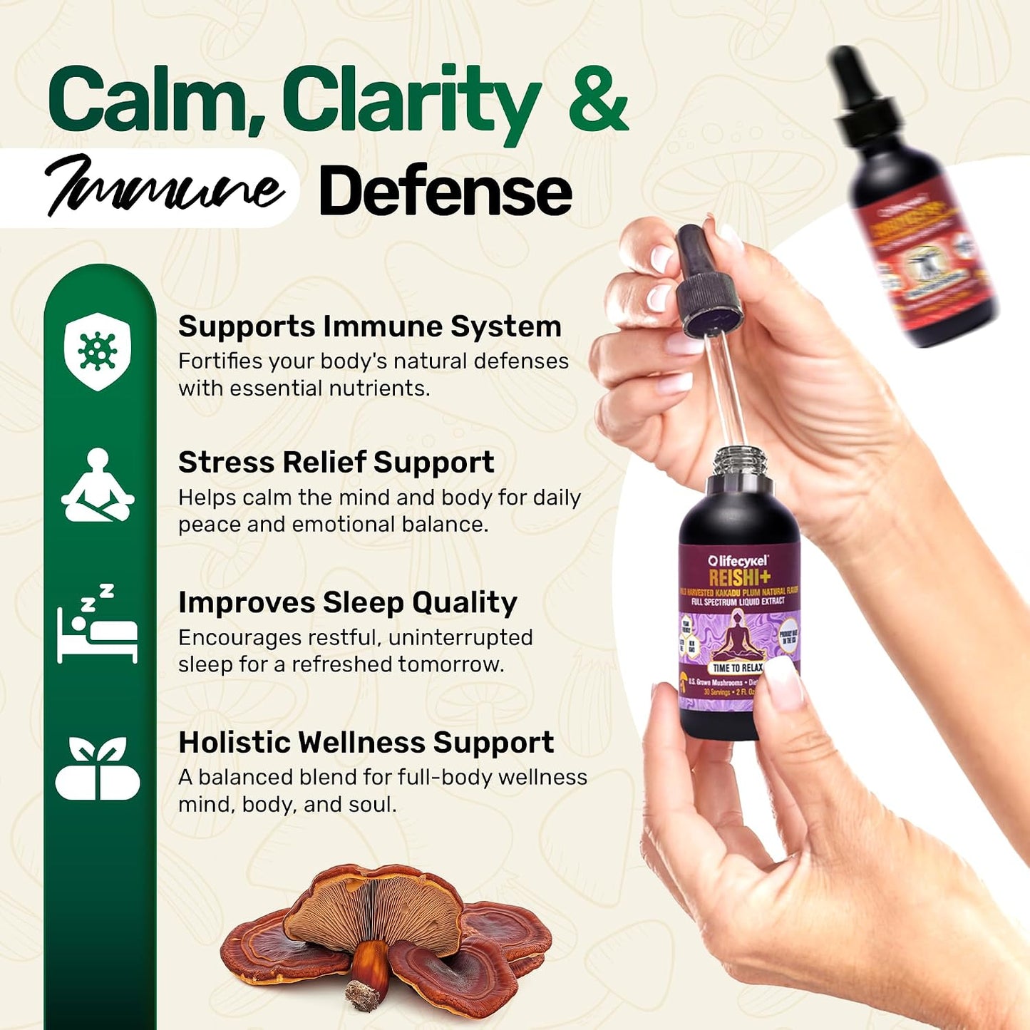 Life Cykel Cordyceps & Reishi Mushroom Extract Liquid Duo – Potent 1oz Tinctures with Included Energy & Focus Gummies (10-Count) for Enhanced Vitality, Immune Support & Mental Clarity - PrimeBioHealth - canada supplements