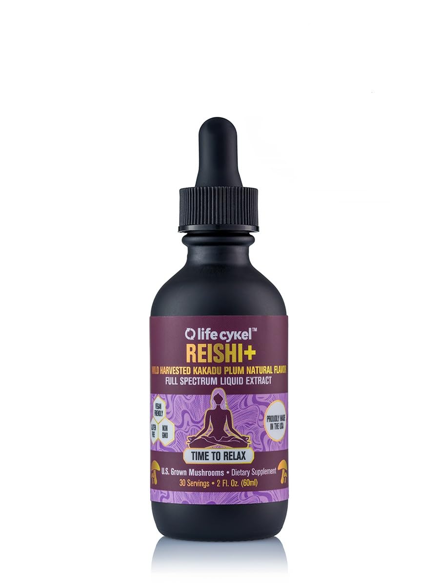 Life Cykel - Reishi Mushroom Extract with Wild Kakadu Plum - Potent Immune & Sleep Support Supplement, Vitamin-C Rich Adaptogen Mushroom Drops - 4 Fl Oz - PrimeBioHealth - canada supplements