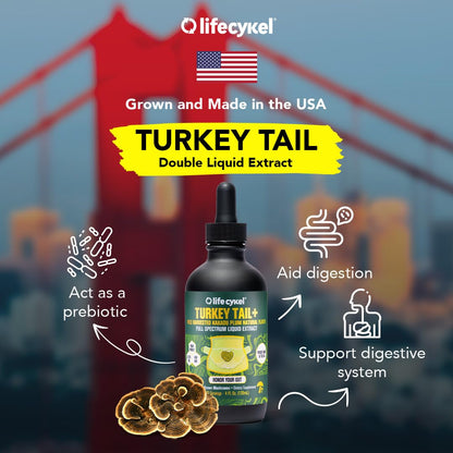 Life Cykel -Turkey Tail Mushroom Liquid Extract Kakadu Plum- 100% Organic Turkey Tail Mushrooms-Immune Support Supplement Immune Defense Antioxidants Vitamin C Made in US, 2 Fl oz(Packaging May Vary) - PrimeBioHealth - canada supplements