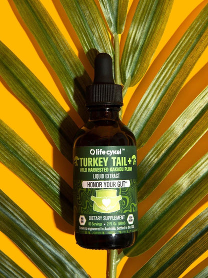 Life Cykel -Turkey Tail Mushroom Liquid Extract Kakadu Plum- 100% Organic Turkey Tail Mushrooms-Immune Support Supplement Immune Defense Antioxidants Vitamin C Made in US, 2 Fl oz(Packaging May Vary) - PrimeBioHealth - canada supplements