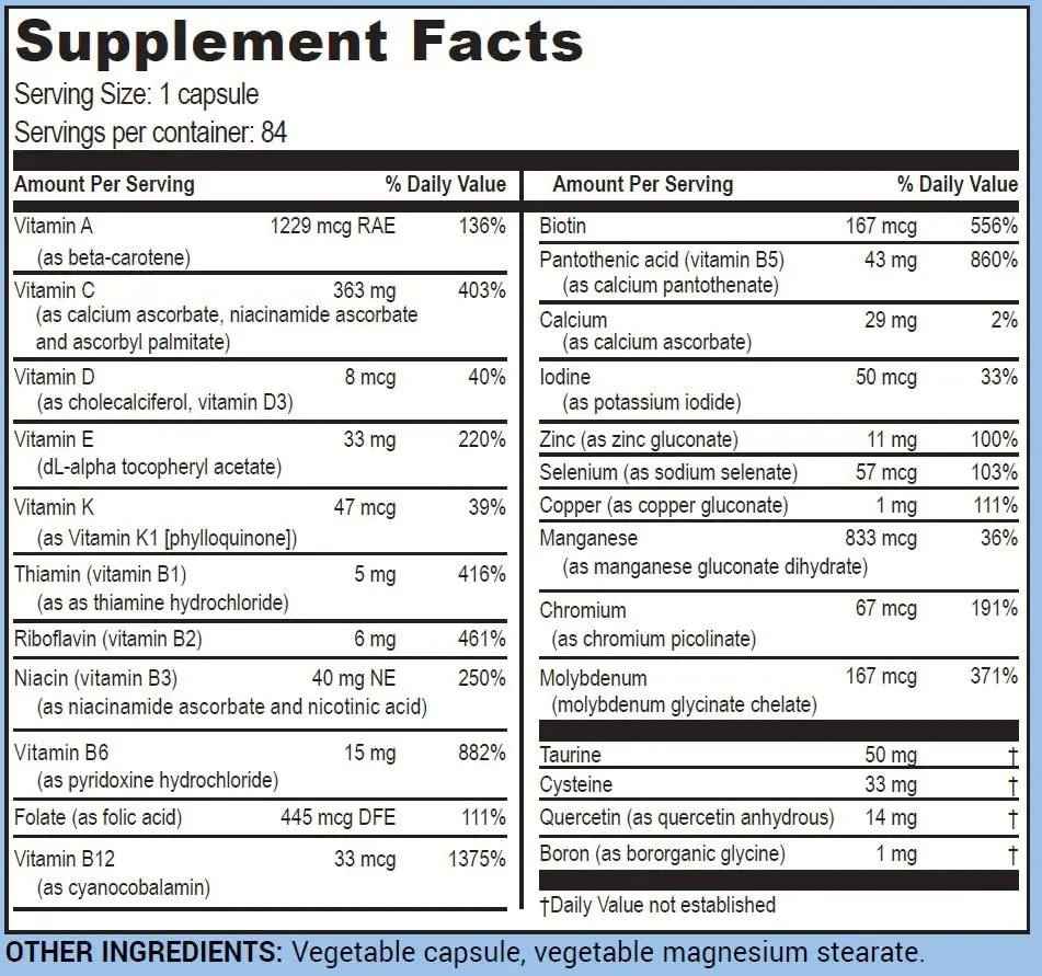 Life Enhancement One-Per-Meal Radical Shield - Multi-Antioxidant, Multivitamin and Multimineral Supplement - 84 Servings