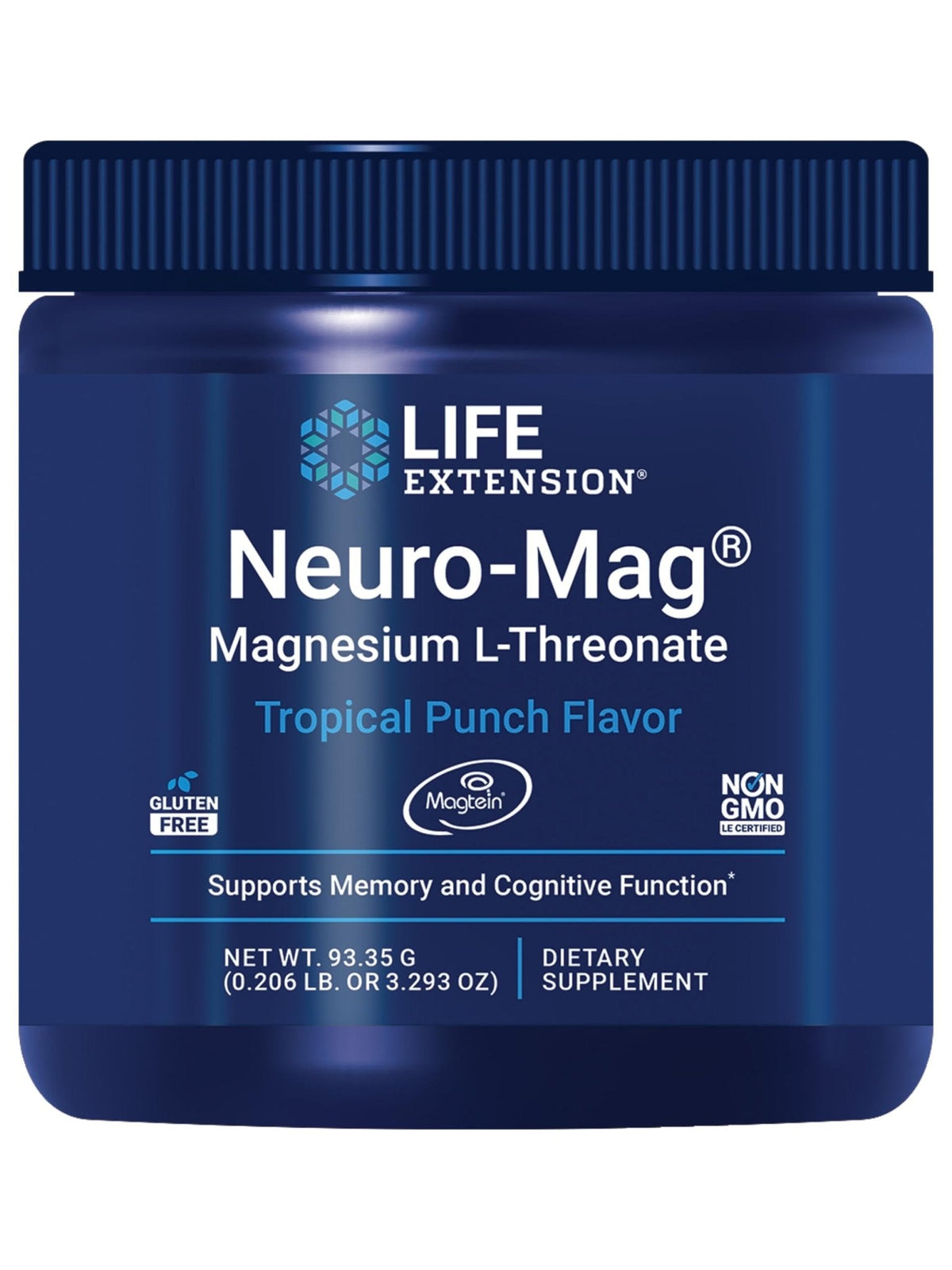 Life Extension Neuro-Mag Magnesium L-Threonate Powder (Tropical Punch) - Ultra-Absorbable Magnesium - Supports Memory, Focus, Cognitive Function & Mood - PrimeBioHealth - canada supplements