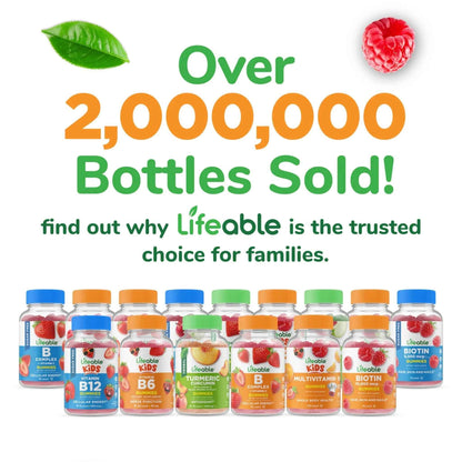 Lifeable Sugar Free Multivitamin Gummies | with Iron Vitamin A, C, D, E, Niacin, B6, Folate, B12, Biotin, Pantothenic Acid, Zinc |