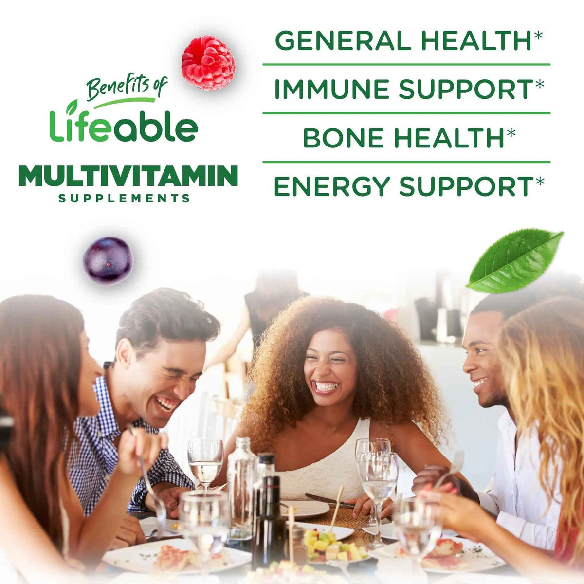 Lifeable Sugar Free Multivitamin Gummies | with Iron Vitamin A, C, D, E, Niacin, B6, Folate, B12, Biotin, Pantothenic Acid, Zinc |