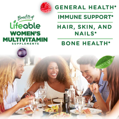 Lifeable Womens Multivitamin Gummy | with Vitamin A, C, D, E, Niacin, B6, Folate, B12, Biotin, Pantothenic Acid, Iodine, Zinc | - PrimeBioHealth - canada supplements