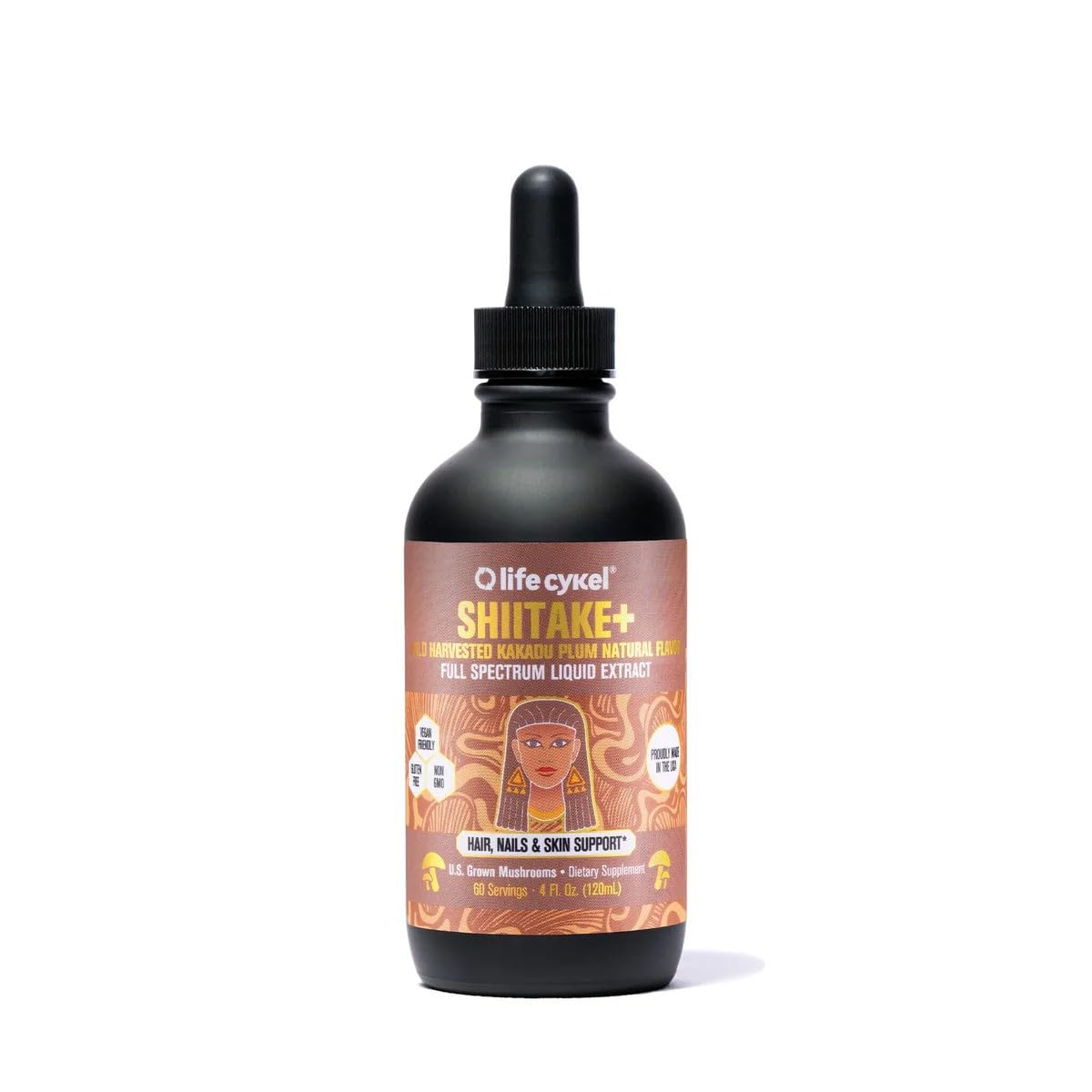 Lifecykel - Shiitake Mushroom Extract with Kakadu Plum- Hair, Skin & Nail Support, Anti Aging Supplement- 100% Organic Mushrooms, Immune Boosting, Vitamin C Made in The US- 2 Fl oz(Packaging May Vary) - PrimeBioHealth - canada supplements