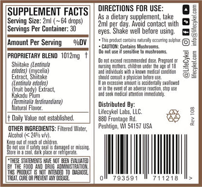 Lifecykel - Shiitake Mushroom Extract with Kakadu Plum- Hair, Skin & Nail Support, Anti Aging Supplement- 100% Organic Mushrooms, Immune Boosting, Vitamin C Made in The US- 2 Fl oz(Packaging May Vary) - PrimeBioHealth - canada supplements
