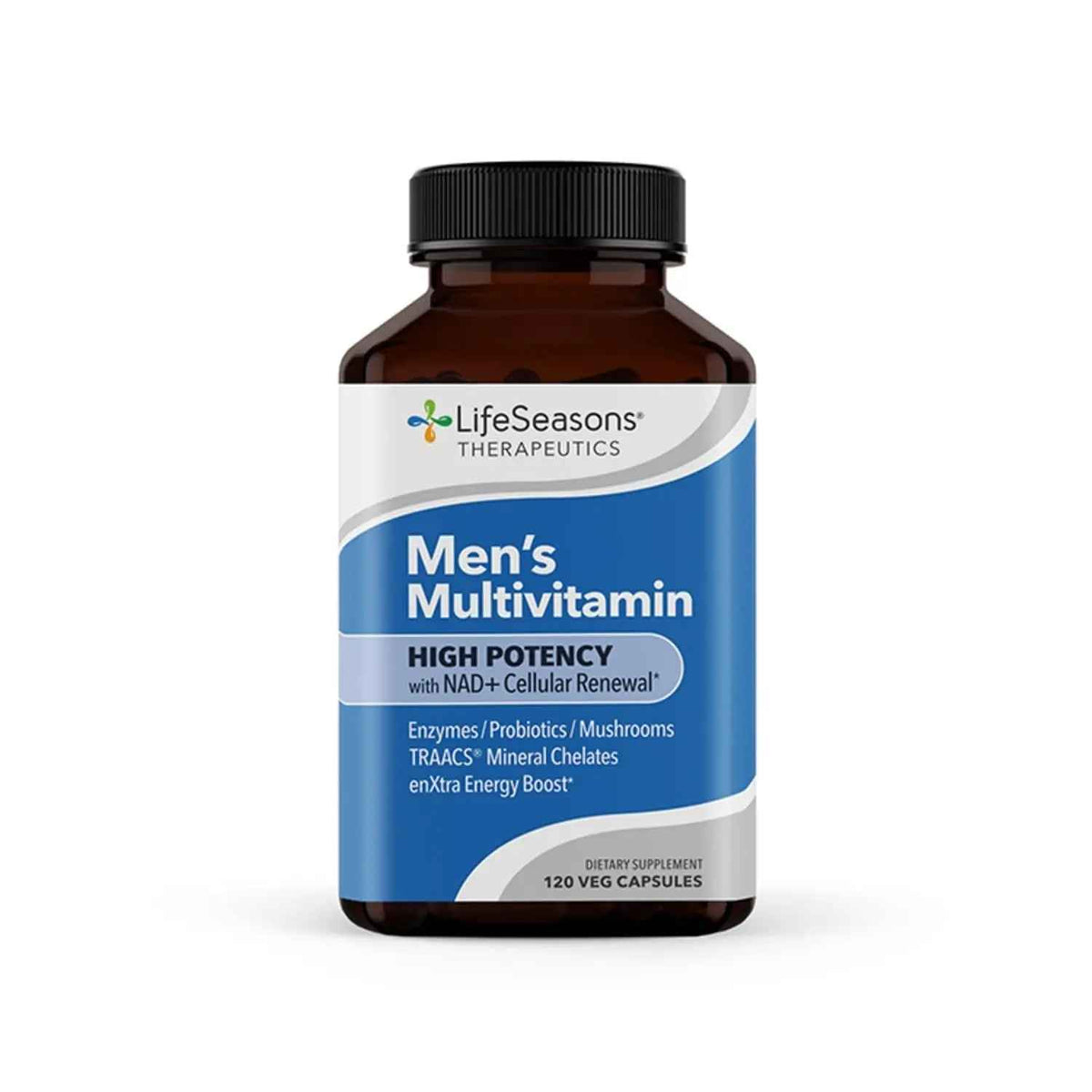 LifeSeasons Men's Multivitamin – High Potency with 21 Vitamins & Minerals, PureWay-C®, NAD+, Active B-Vitamins, TRAACS® Chelates