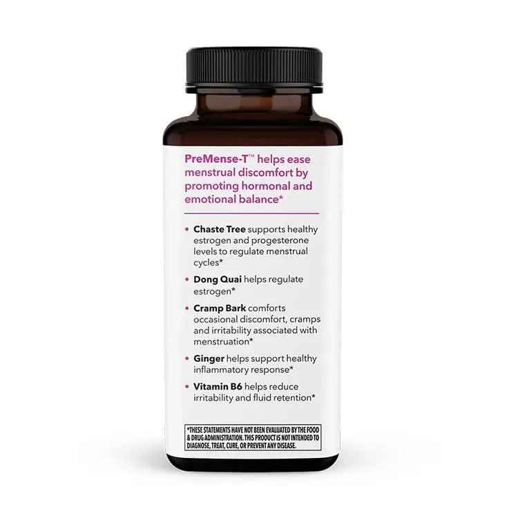 LifeSeasons - PreMense-T - PMS Relief Supplement - Support for Pre-Menstrual Symptoms, Cramping & Breast Tenderness - Nourish Tissue - Ginger Crampbark Dong Quai Chasteberry & Vitamin B6-60 Capsules