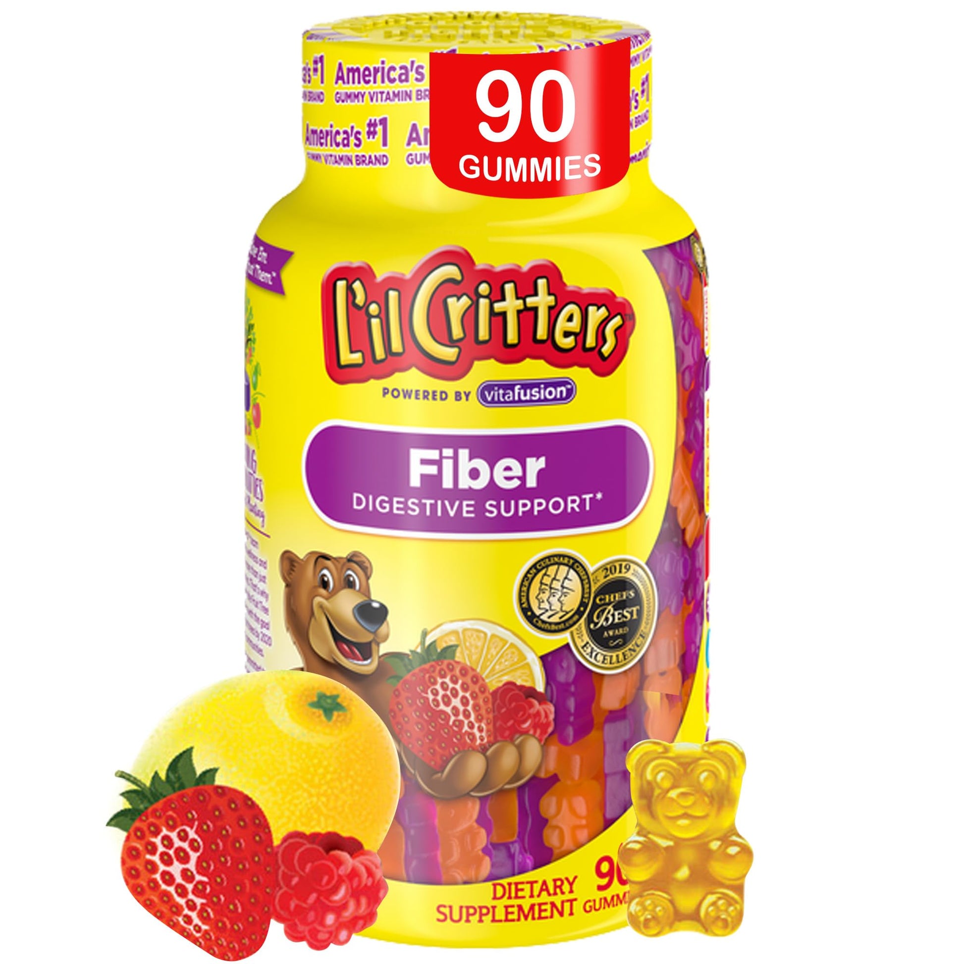 L’il Critters Fiber Daily Gummy Supplement for Kids, for Digestive Support, Berry and Lemon Flavors, 90 Gummies - PrimeBioHealth - canada supplements