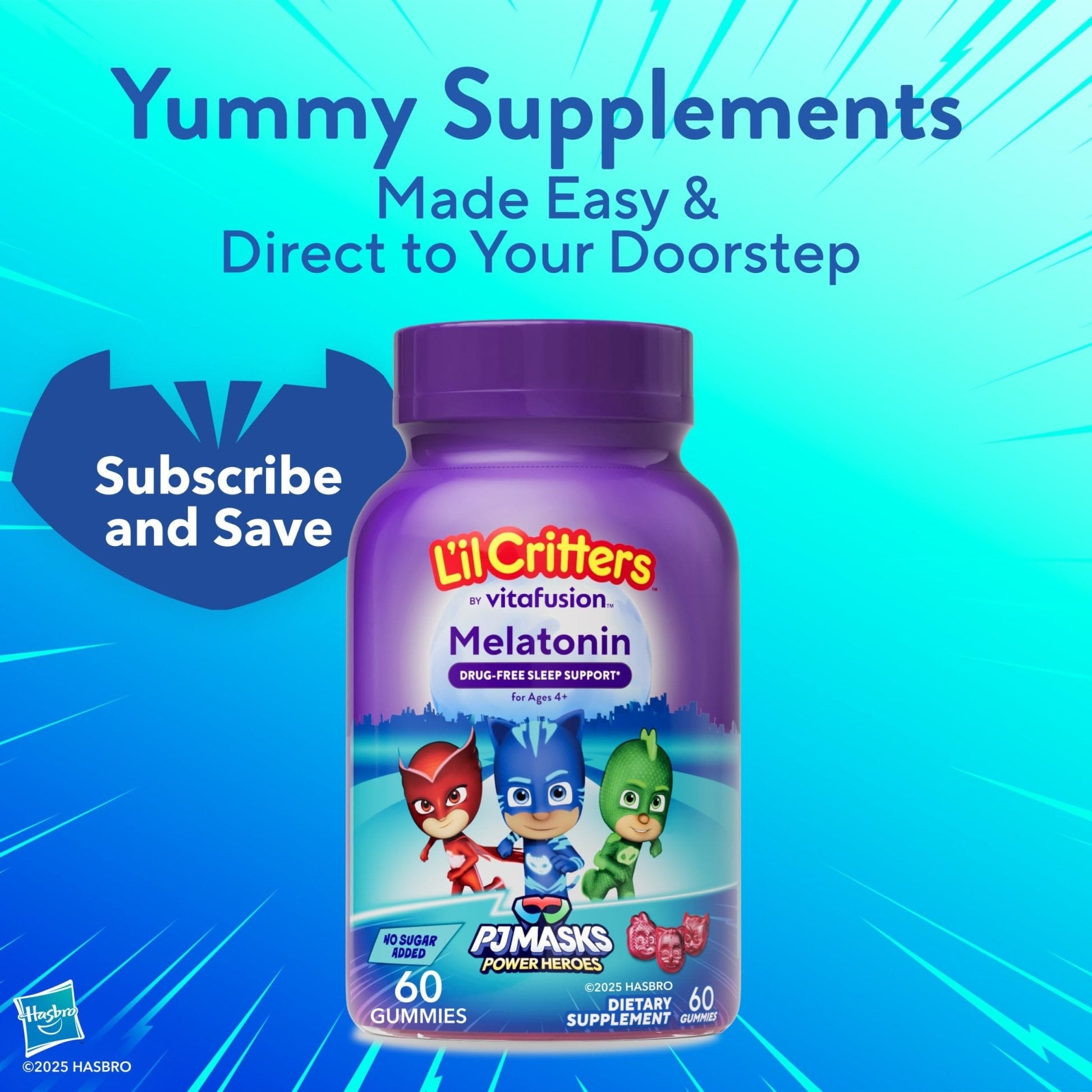 L'il Critters PJ Masks Melatonin Gummy Supplements, 60 Gummies - PrimeBioHealth - canada supplements