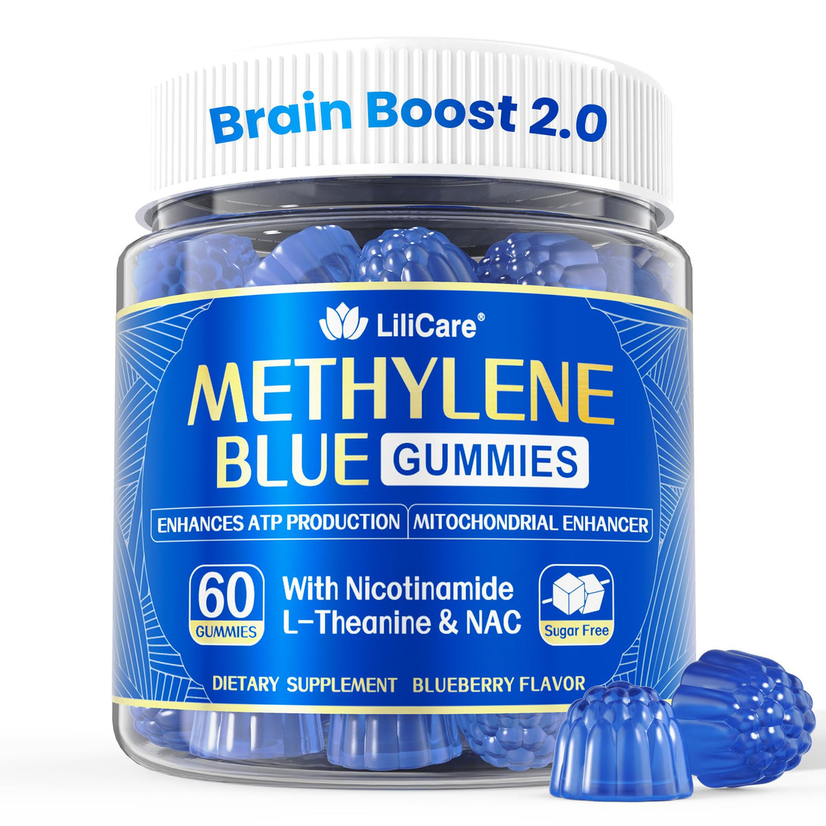 LILICARE Methylene Blue Gummies 7mg Per Serving for Humans | Upgraded Antioxidant & Brain Booster Supplement for Cognitive Function, Energy - PrimeBioHealth - canada supplements