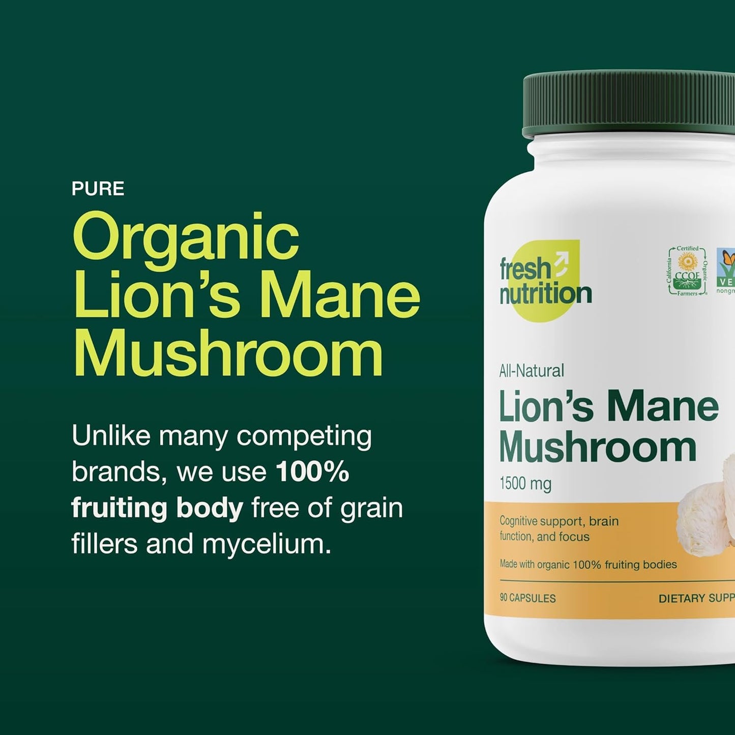 Lions Mane Mushroom Capsules Strongest 1500mg at Special Launch Price - Organic Powder Vegan Friendly Supplement - Brain, Nerve & Immune System Function Benefits - Powerful Superfood - Non GMO - PrimeBioHealth - canada supplements