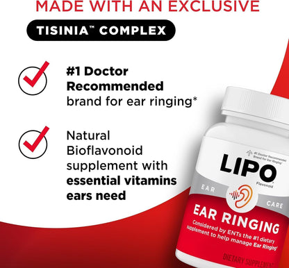 Lipo-Flavonoid Ear Ringing - Doctor-Recommended for Ringing Ears - Clinically Proven Lemon Bioflavonoid Complex with Vitamins C, B1, B2, B6, B12 - PrimeBioHealth - canada supplements