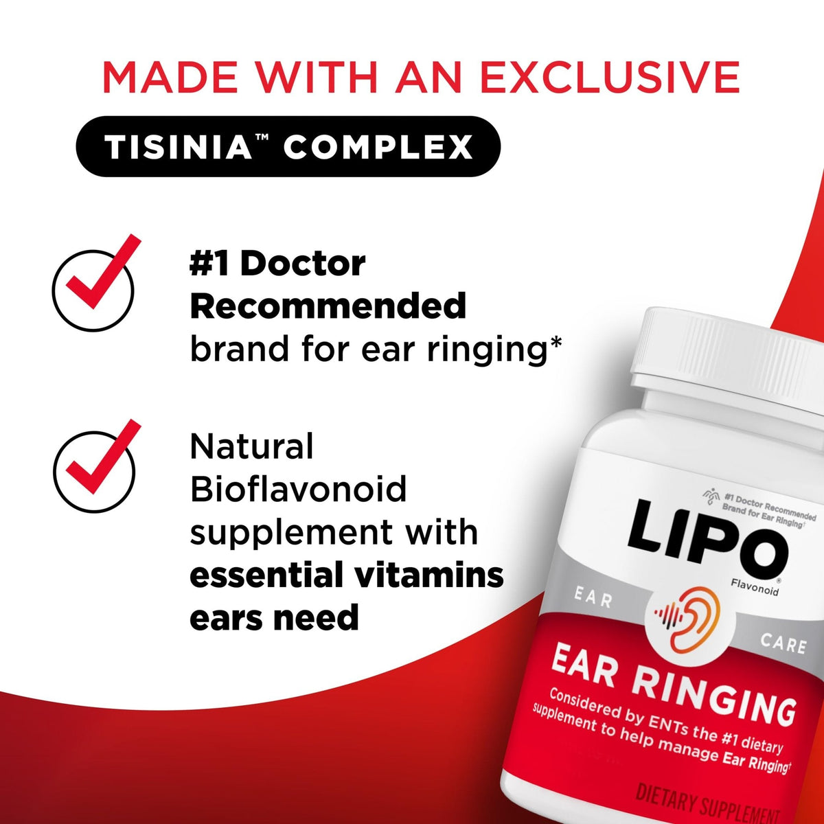 Lipo Flavonoid Ear Ringing - Doctor-Recommended for Ringing Ears – Clinically Proven Lemon Bioflavonoid Complex with Vitamins C, B1, B2, B6, B12, - PrimeBioHealth - canada supplements