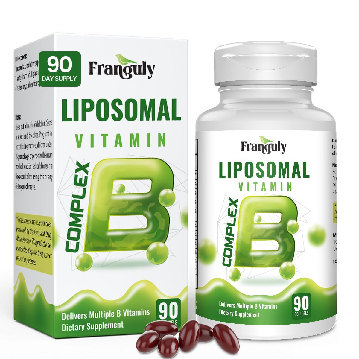 Liposomal B Complex for High Absorption Methylated B12,L-Methyfolate(5-MTHF ),Full Active B Vitamins with Choline Inositol-Energy, Metabolism,Brain & Heart Support - PrimeBioHealth - canada supplements