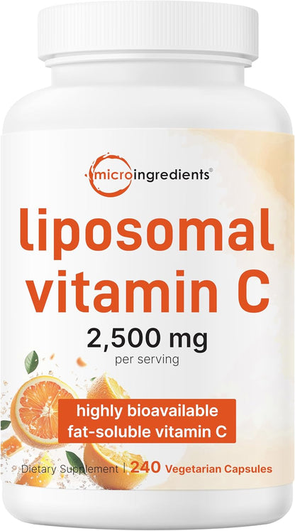Liposomal Vitamin C 2,500mg, 240 Veggie Capsules | Highly Bioavailable Fat Soluble Form | Immune Support & Antioxidant Supplement | Liposomal Delivery for Superior Absorption | Non-GMO, Gluten Free - PrimeBioHealth - canada supplements