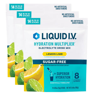Liquid I.V.® Hydration Multiplier Sugar Free – Lemon Lime | Electrolyte Powder Drink Mix | 3 Pack (42 Servings) - PrimeBioHealth - canada supplements