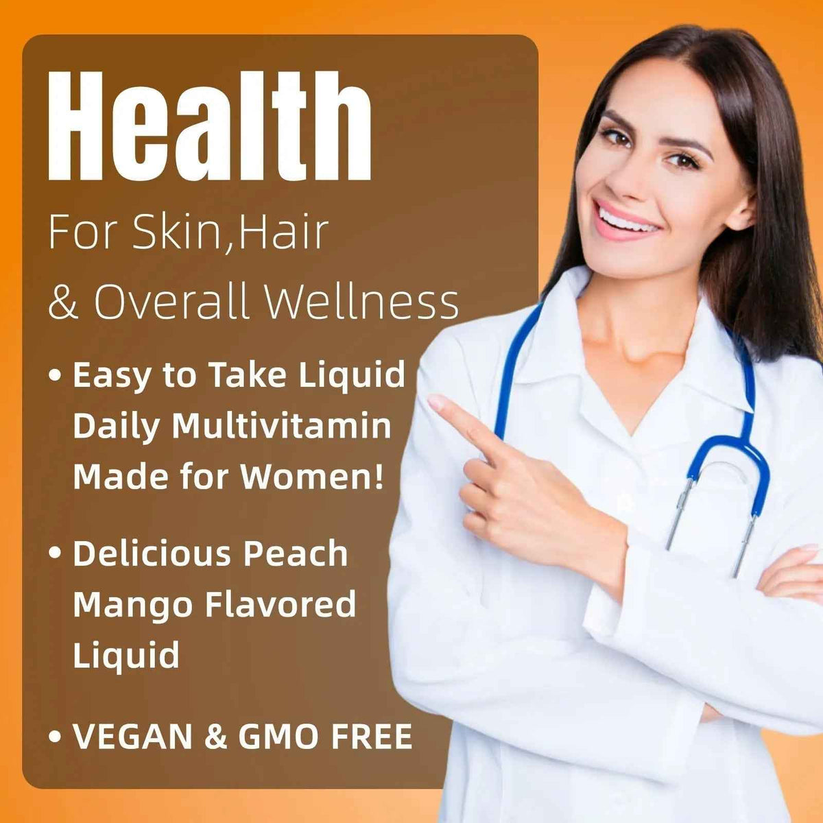 Liquid Multivitamin for Hair Growth | Biotin 10000mcg | Hair & Skin Support Supplement | Clinically Tested for Thicker Hair & Skin Elasticity